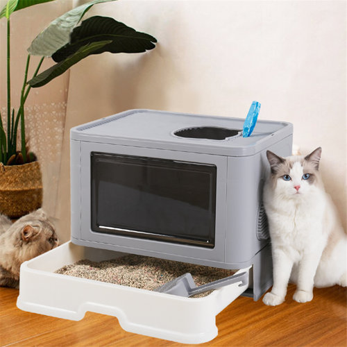 Tucker Murphy Pet™ Wide Entry Jumbo Foldable Cat Litter Box & Reviews
